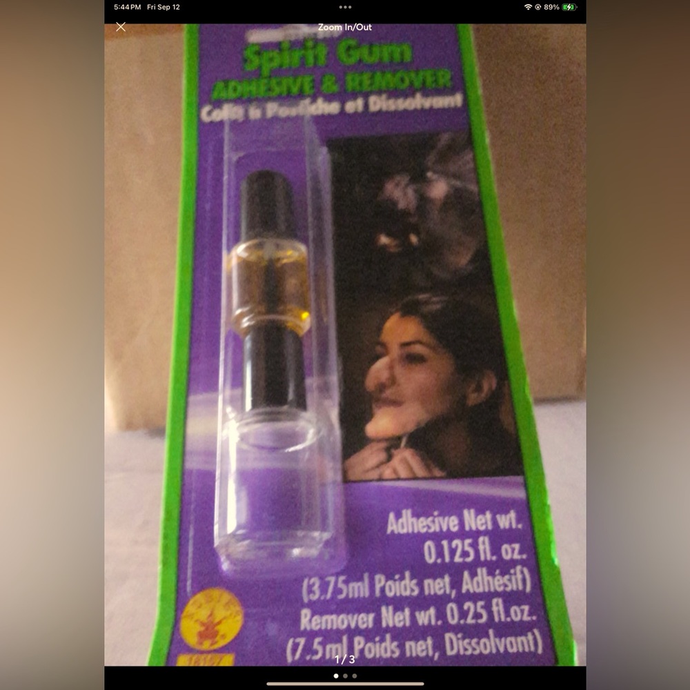 1 pk Rubie's spirit gum adhesive and remover new